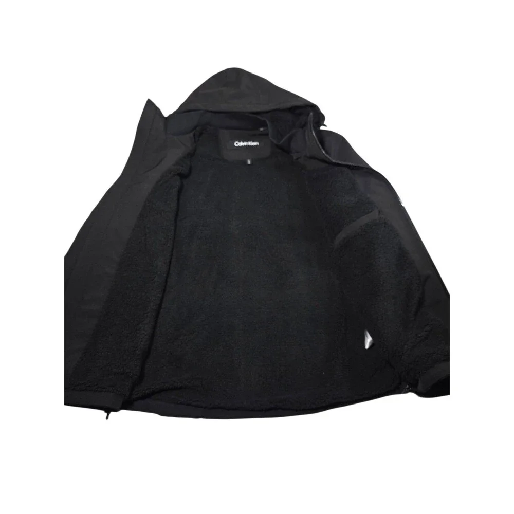 NWT Calvin Klein Men L Sherpa Lined Soft Shell Jacket Black Infinite Stretch 225